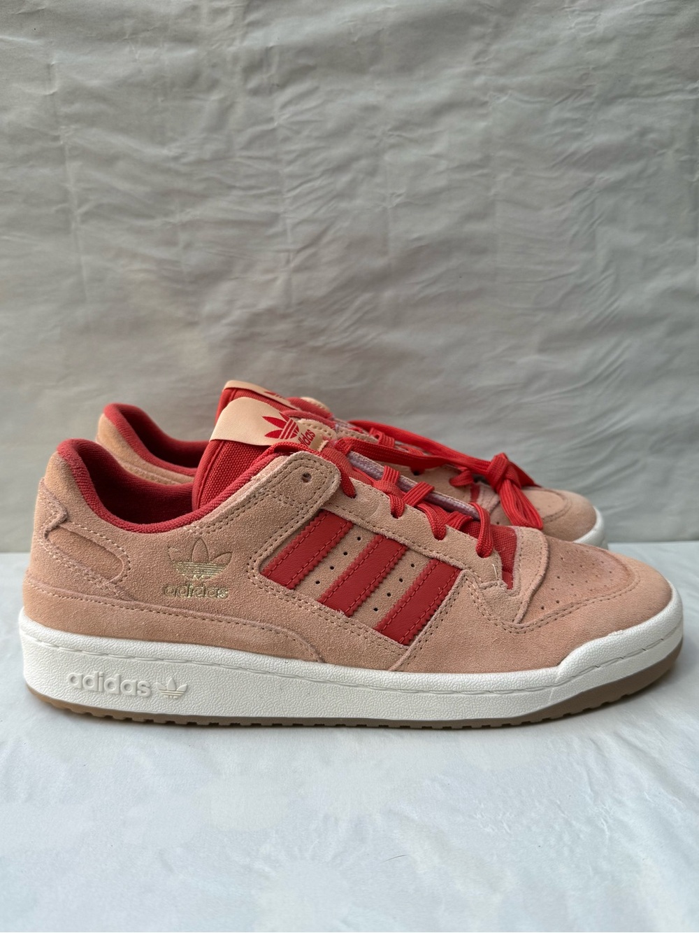 Adidas- Forum Low CL - Men’s Suede Casual Sneakers -Red/Orange - NWT